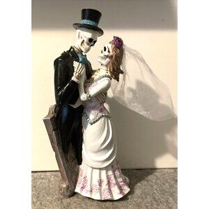 Skeleton Bridal Pair Day of The Dead theme. 12" Tall  # 2056